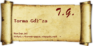 Torma Géza névjegykártya