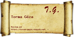 Torma Géza névjegykártya
