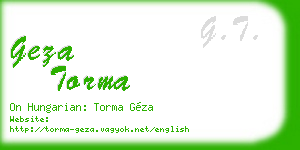 geza torma business card